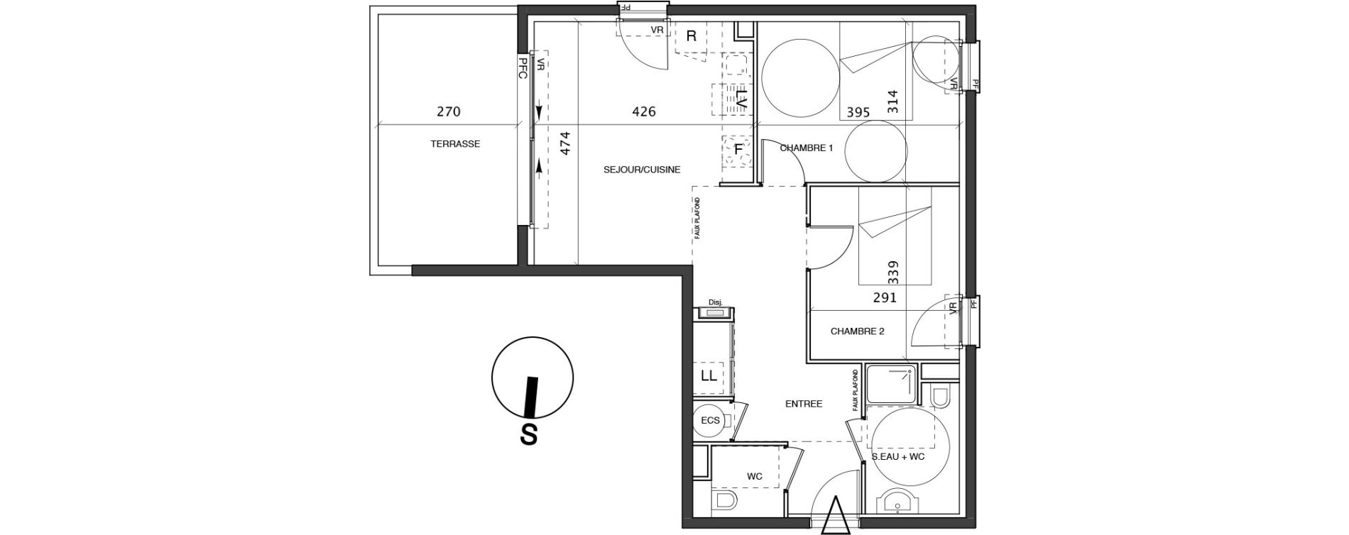 Appartement T3 de 62,43 m2 &agrave; Saint-Rapha&euml;l Centre