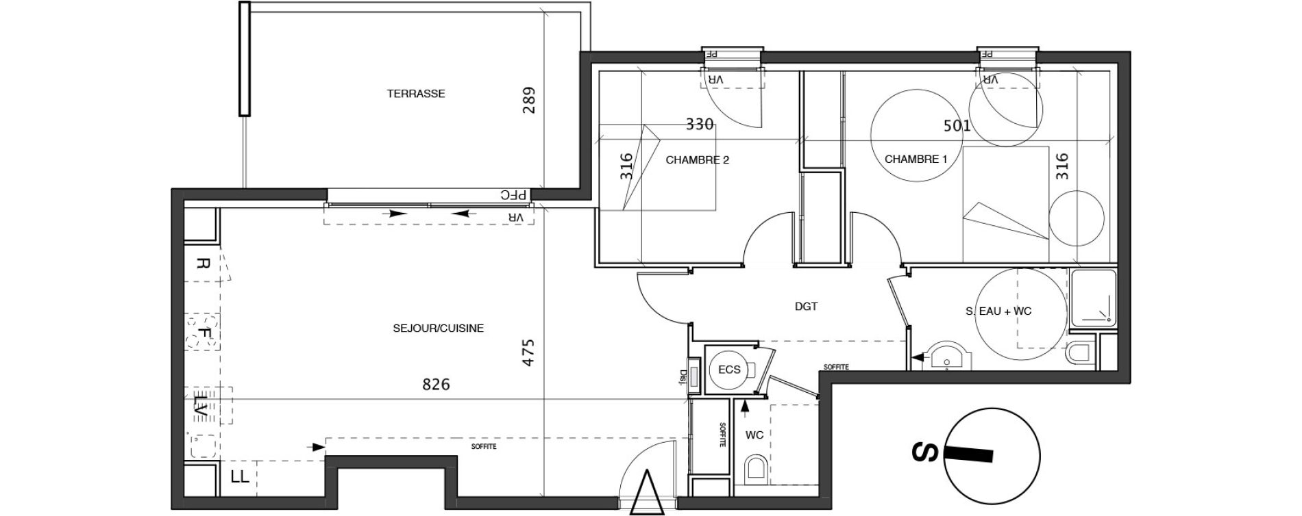 Appartement T3 de 78,13 m2 &agrave; Saint-Rapha&euml;l Centre