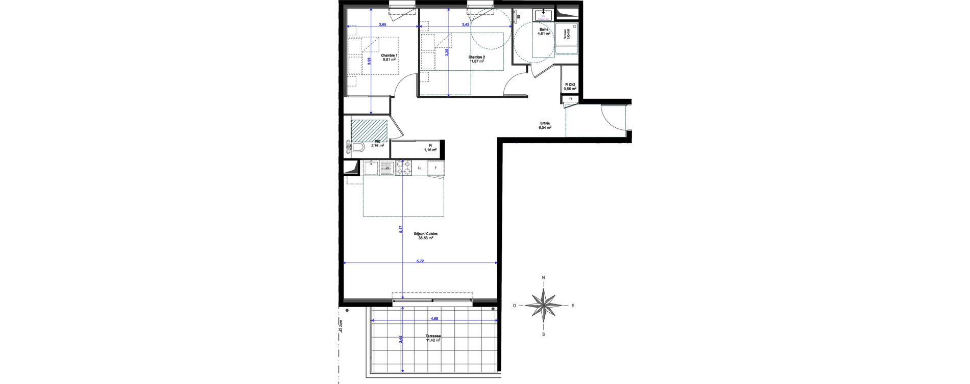 Appartement T3 de 75,94 m2 &agrave; Saint-Rapha&euml;l Valescure