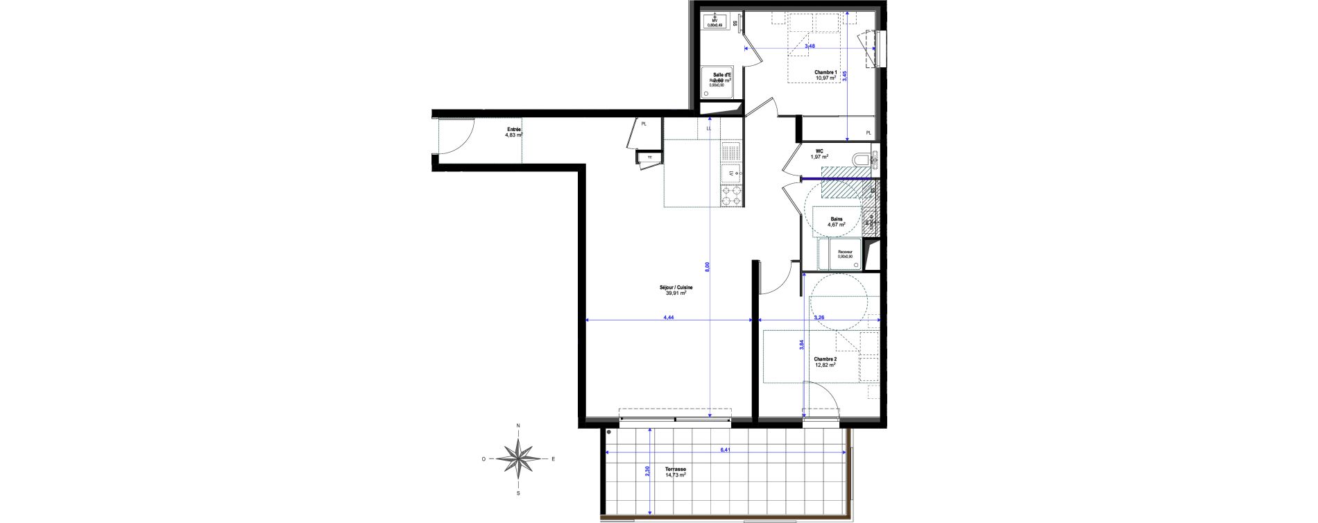 Appartement T3 de 77,85 m2 &agrave; Saint-Rapha&euml;l Valescure