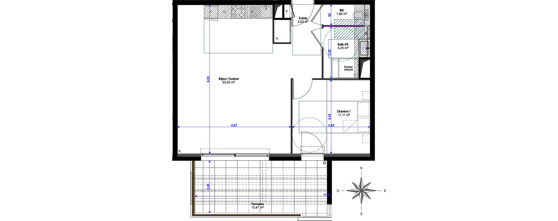 Appartement T2 de 53,49 m2 &agrave; Saint-Rapha&euml;l Valescure