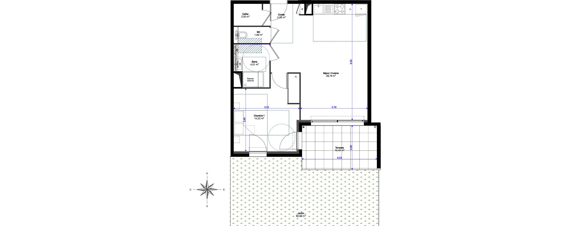 Appartement T2 de 53,97 m2 &agrave; Saint-Rapha&euml;l Valescure