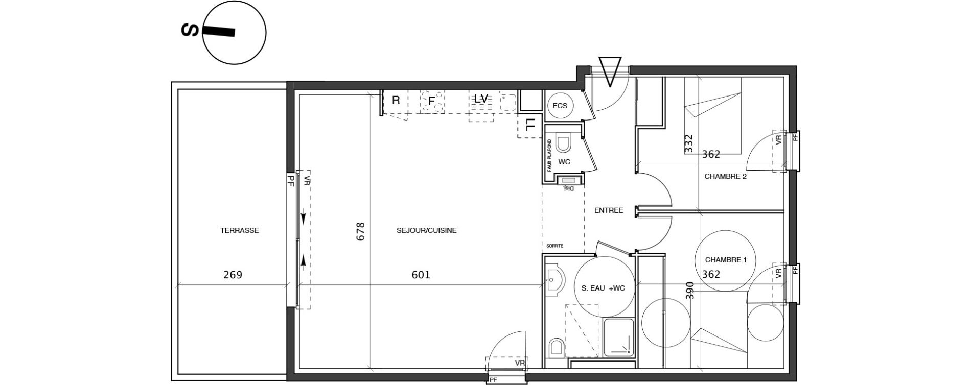 Appartement T3 de 82,81 m2 &agrave; Saint-Rapha&euml;l Centre