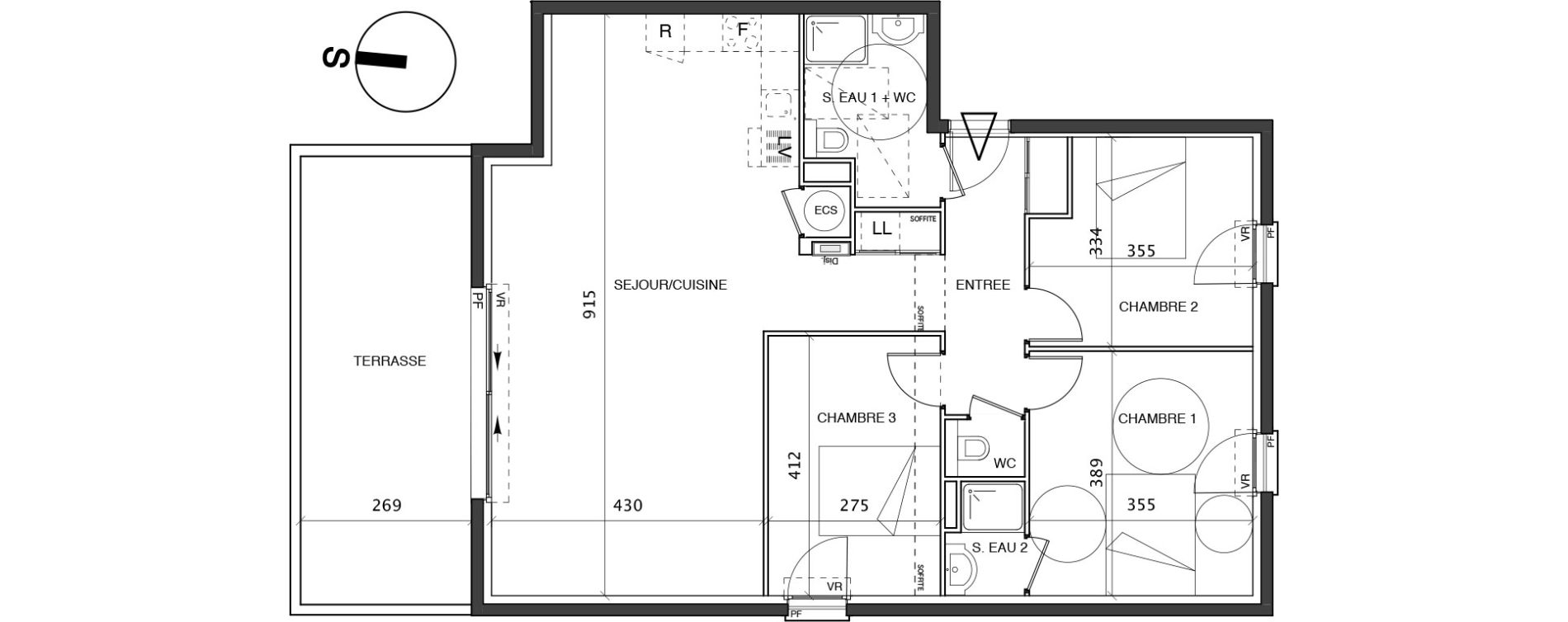 Appartement T4 de 96,39 m2 &agrave; Saint-Rapha&euml;l Centre