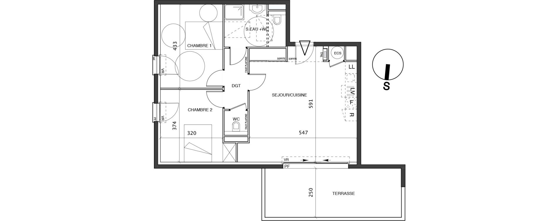 Appartement T3 de 70,94 m2 &agrave; Saint-Rapha&euml;l Centre