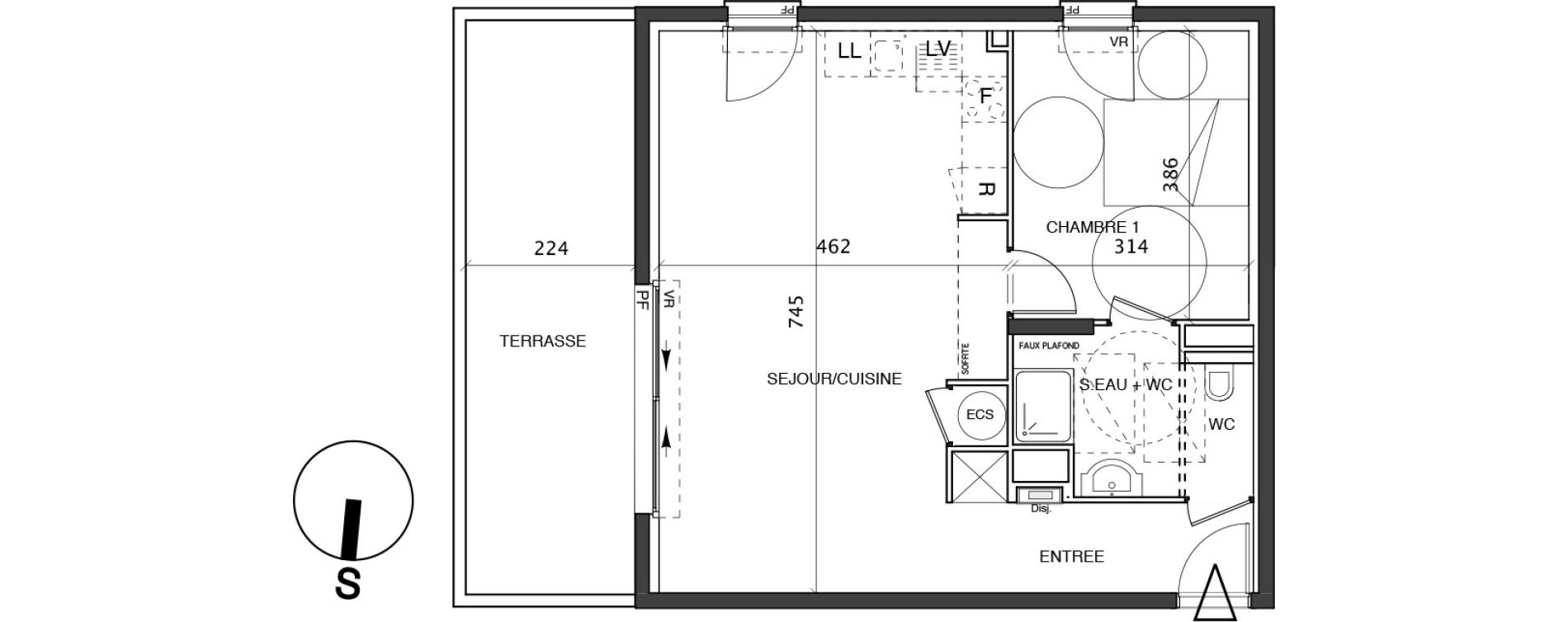 Appartement T2 de 56,86 m2 &agrave; Saint-Rapha&euml;l Centre