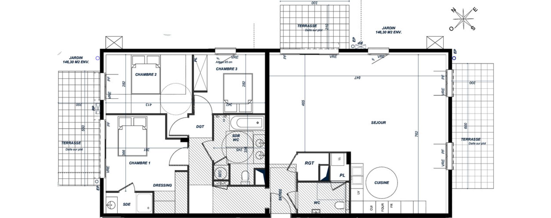 Appartement T4 de 119,25 m2 &agrave; Saint-Rapha&euml;l Centre