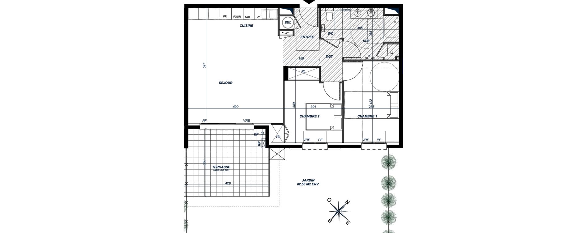 Appartement T3 de 71,40 m2 &agrave; Saint-Rapha&euml;l Centre