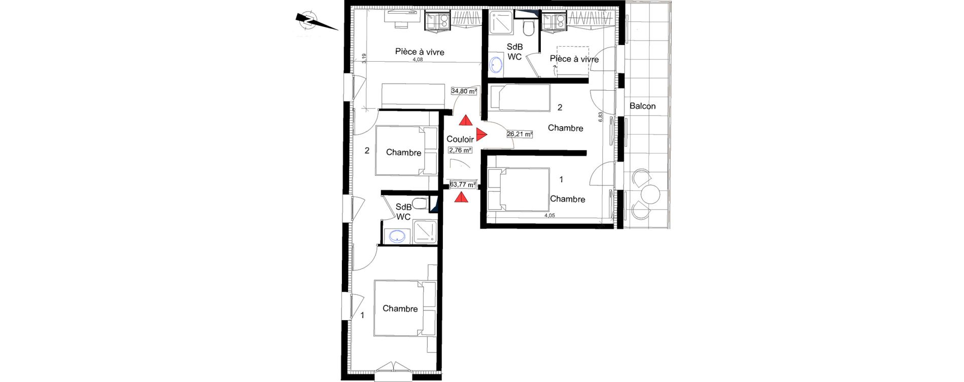 Appartement T3 de 34,80 m2 &agrave; Saint-Rapha&euml;l Centre
