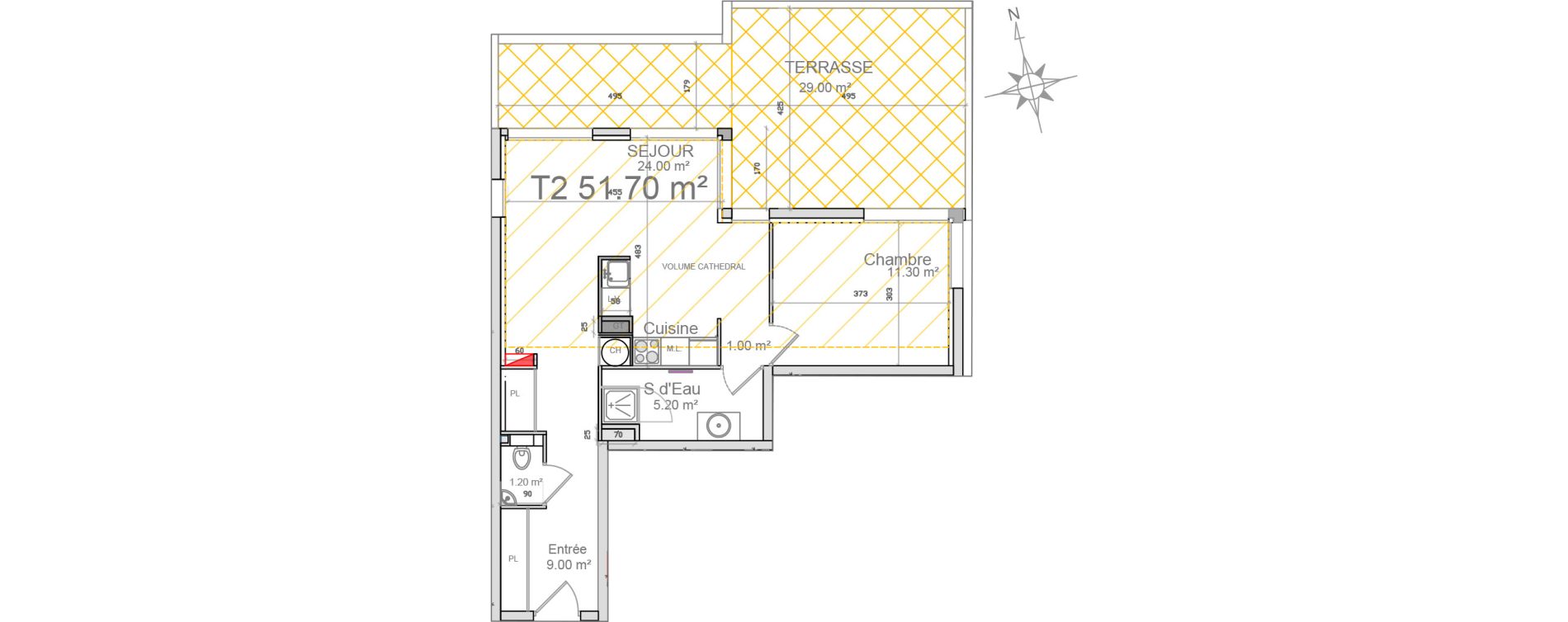 Appartement T2 de 51,70 m2 &agrave; Saint-Rapha&euml;l Le dramont
