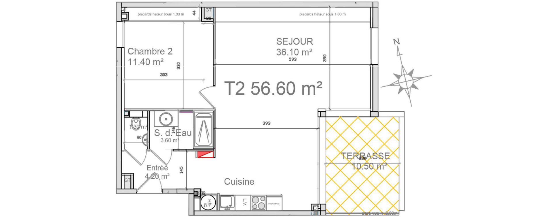 Appartement T2 de 56,60 m2 &agrave; Saint-Rapha&euml;l Le dramont