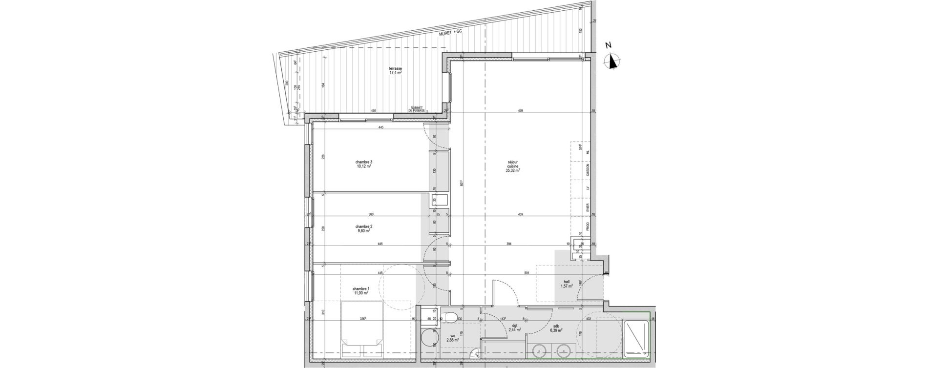 Appartement T4 de 80,40 m2 &agrave; Saint-Rapha&euml;l Le dramont