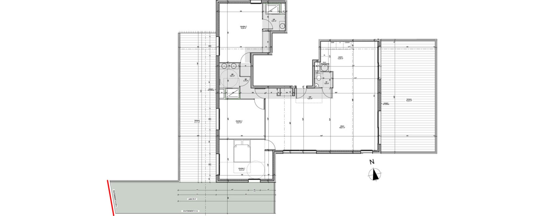 Appartement T4 de 124,91 m2 &agrave; Saint-Rapha&euml;l Le dramont