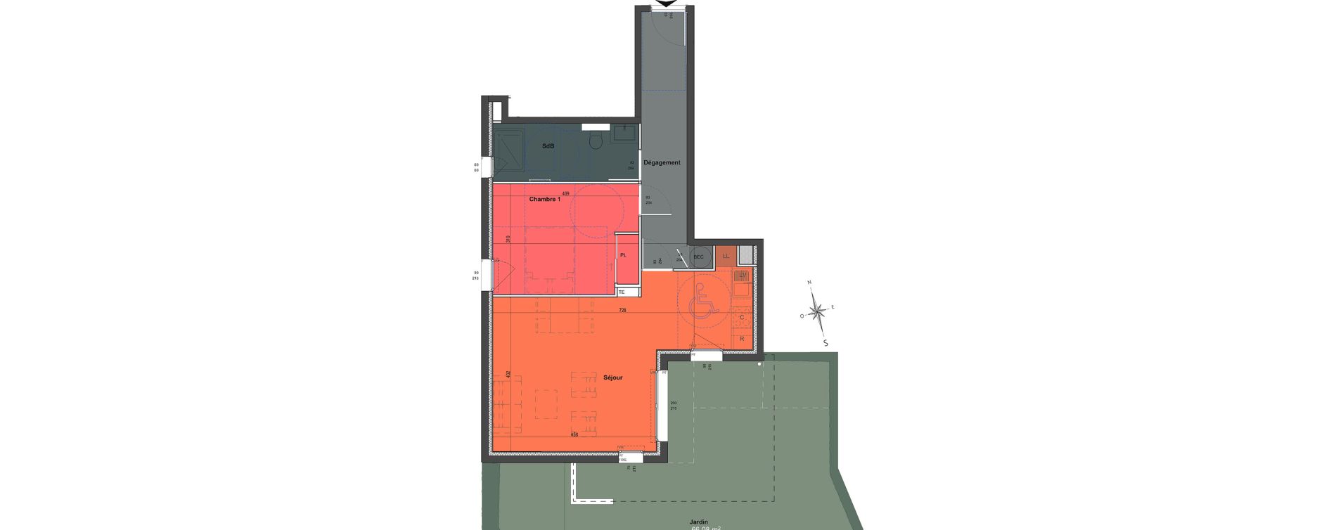 Appartement T2 de 55,25 m2 &agrave; Saint-Rapha&euml;l Centre