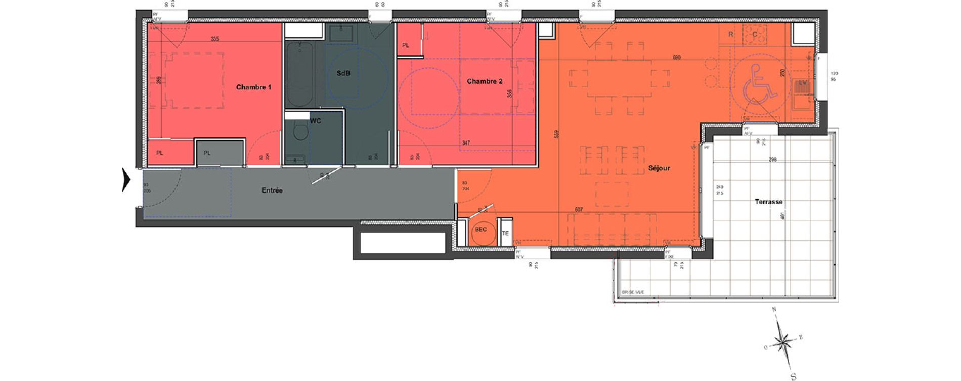Appartement T3 de 75,93 m2 &agrave; Saint-Rapha&euml;l Centre