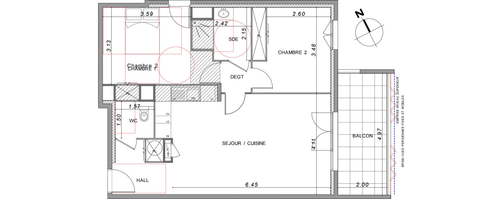 Appartement T3 de 66,47 m2 &agrave; Saint-Rapha&euml;l Valescure