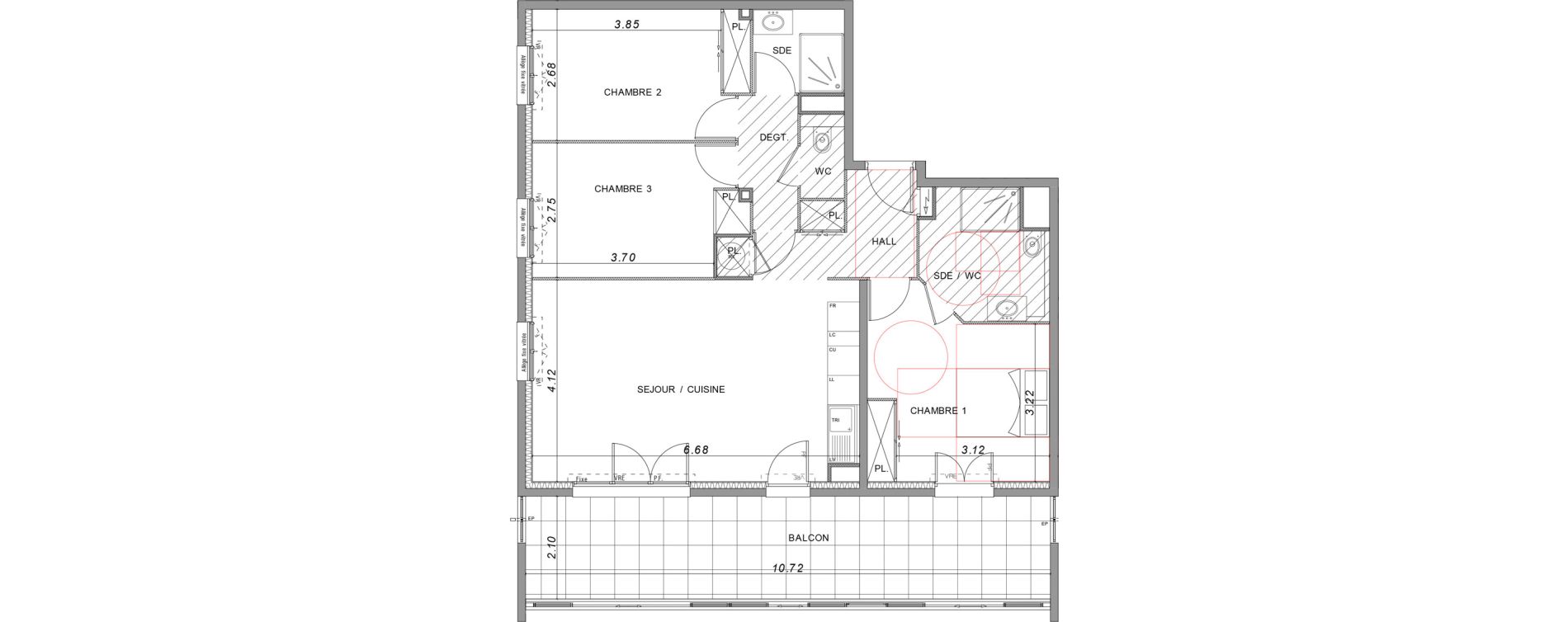 Appartement T4 de 83,46 m2 &agrave; Saint-Rapha&euml;l Valescure