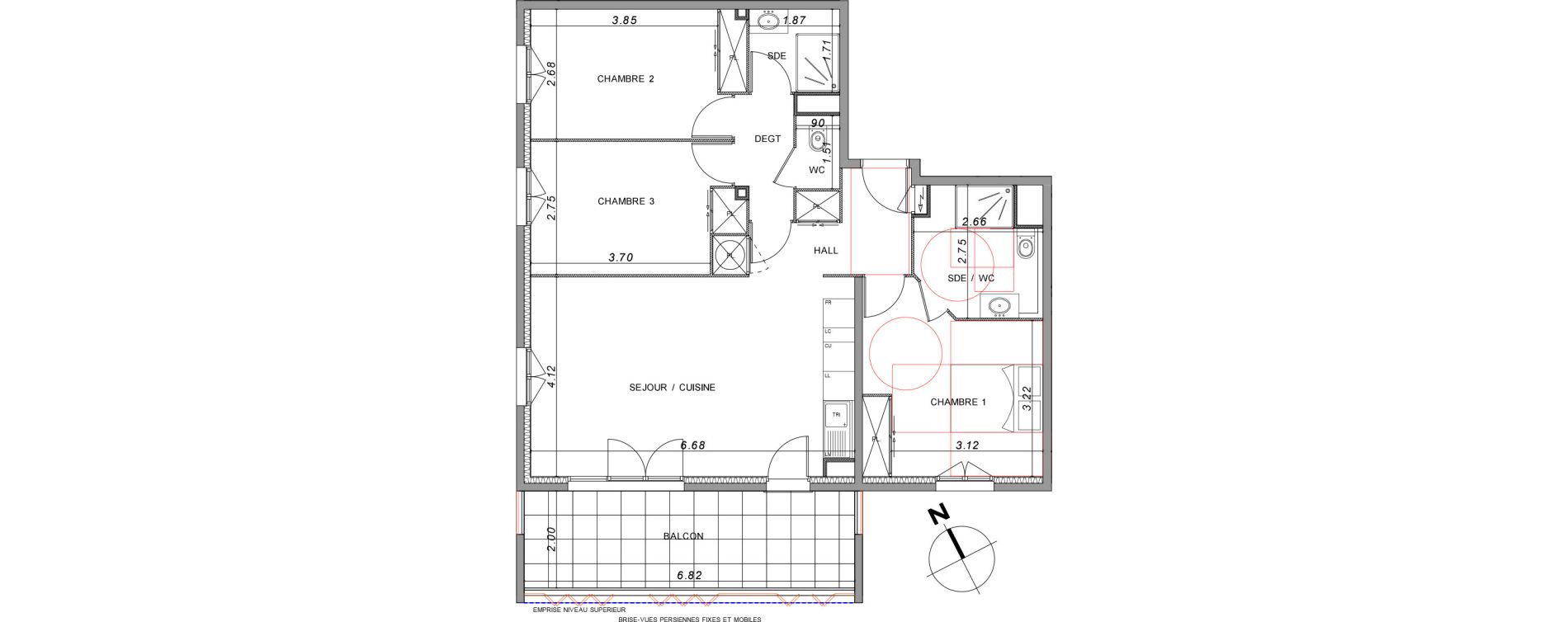 Appartement T4 de 83,48 m2 &agrave; Saint-Rapha&euml;l Valescure