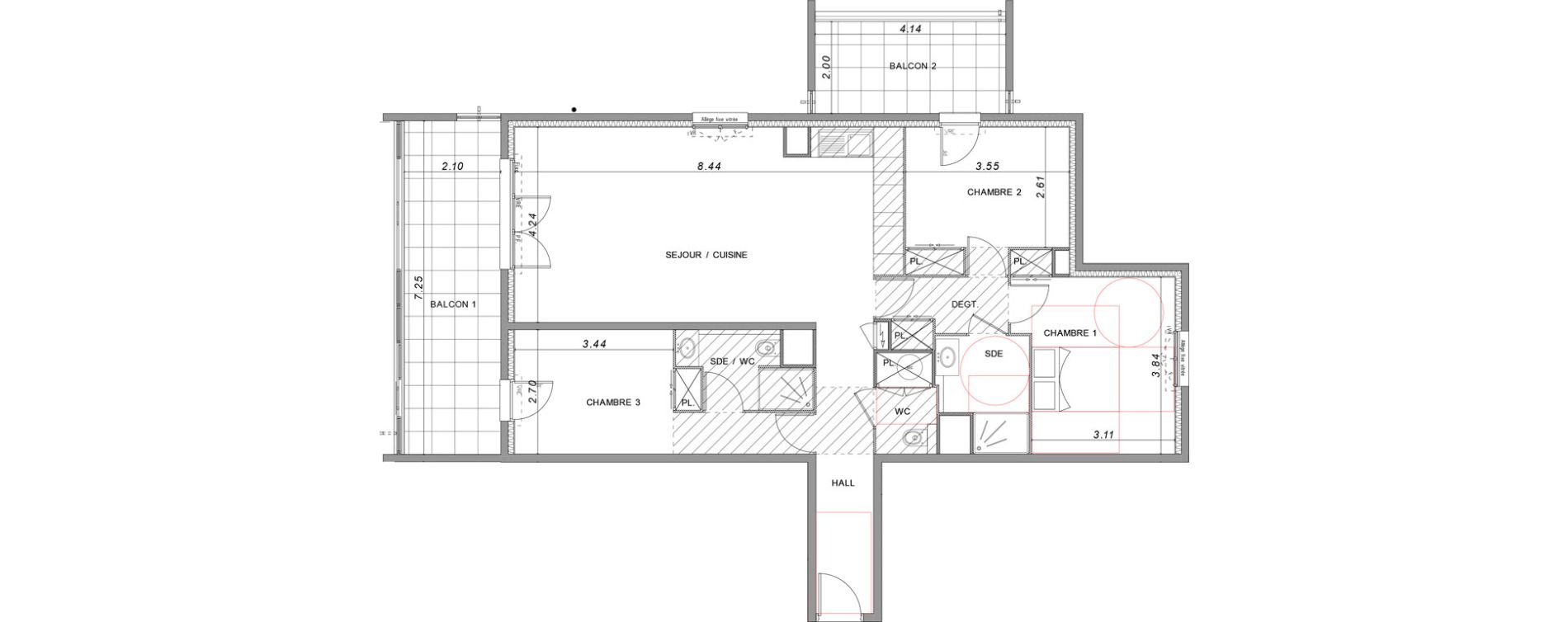 Appartement T4 de 93,84 m2 &agrave; Saint-Rapha&euml;l Valescure