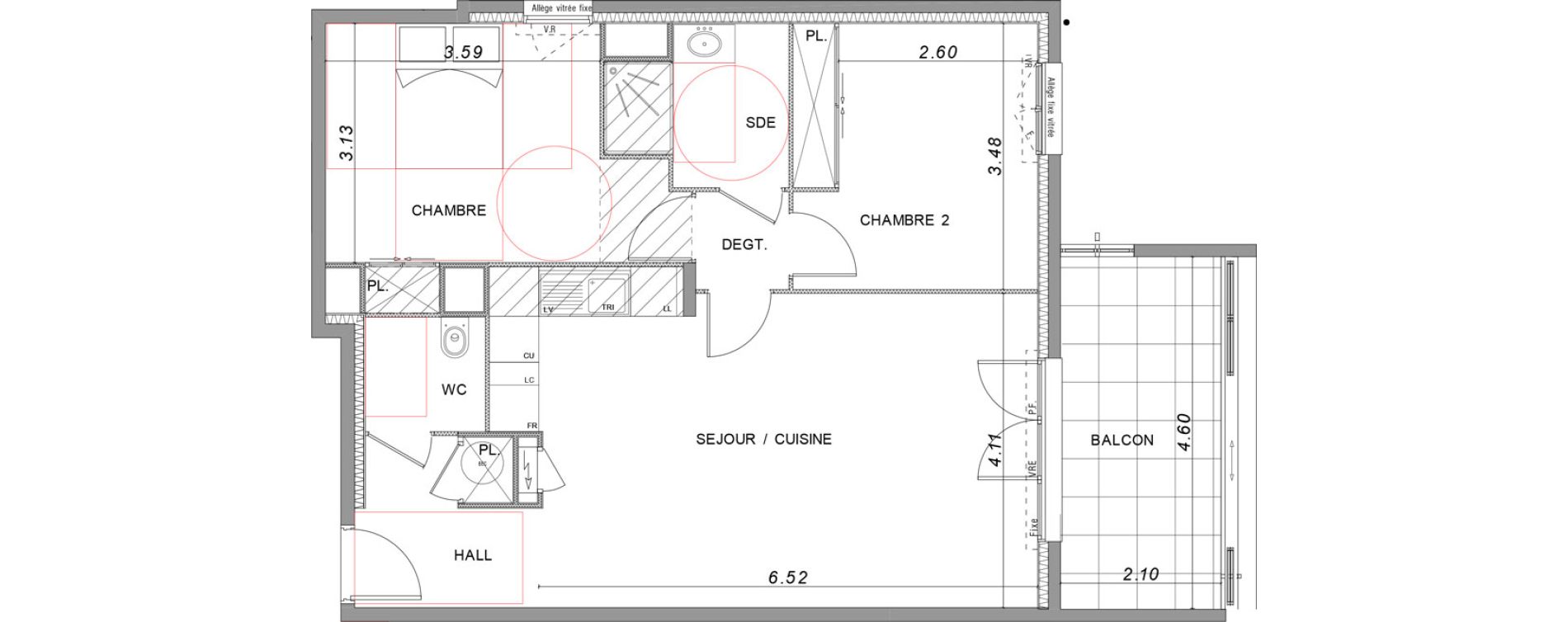 Appartement T3 de 66,39 m2 &agrave; Saint-Rapha&euml;l Valescure