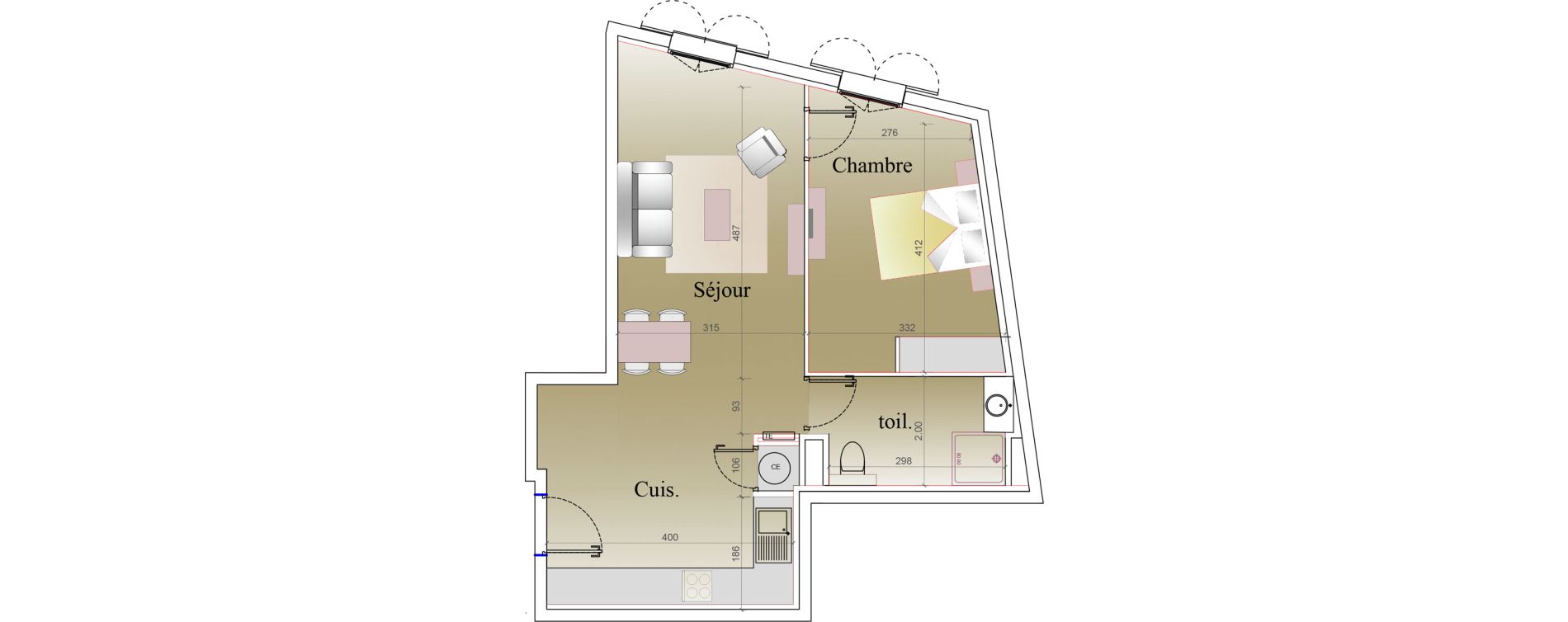 Appartement T2 de 51,70 m2 &agrave; Saint-Tropez Centre