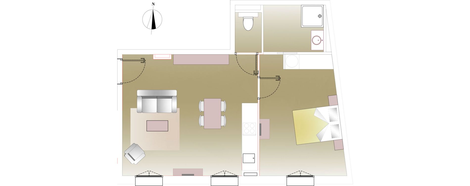 Appartement T2 de 42,25 m2 &agrave; Saint-Tropez Centre