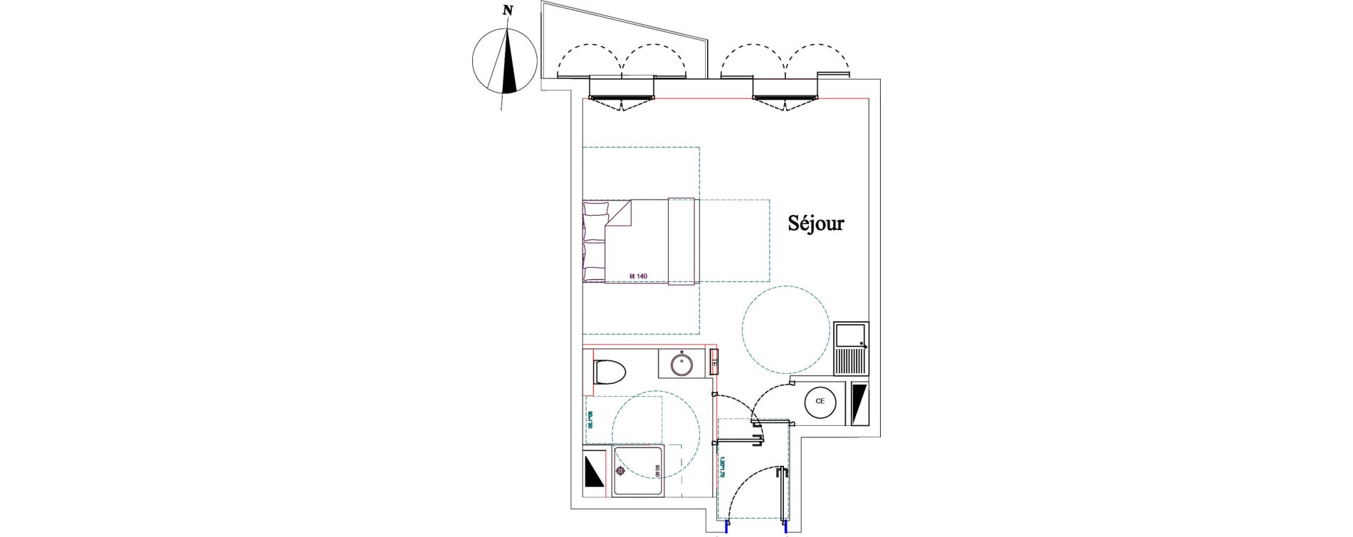 Appartement T1 de 31,15 m2 &agrave; Saint-Tropez Centre