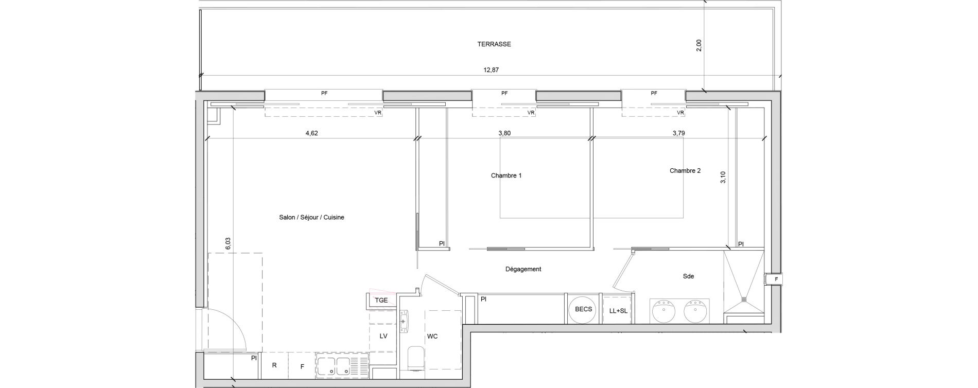 Appartement T3 de 65,68 m2 &agrave; Saint-Tropez Centre