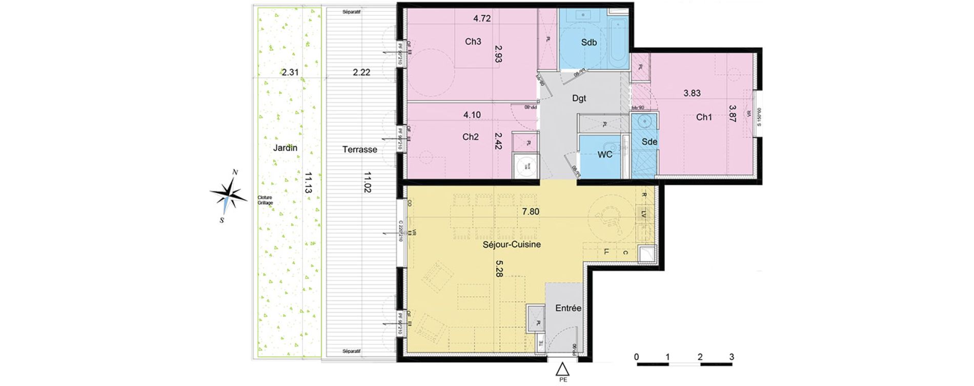 Appartement T4 de 84,61 m2 &agrave; Sainte-Maxime Centre