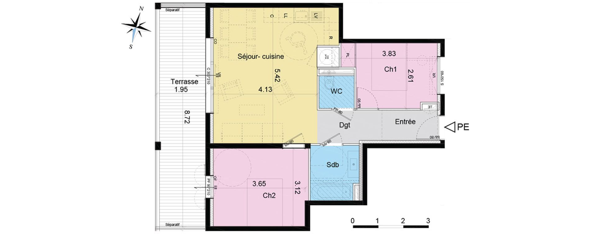 Appartement T3 de 56,23 m2 &agrave; Sainte-Maxime Centre