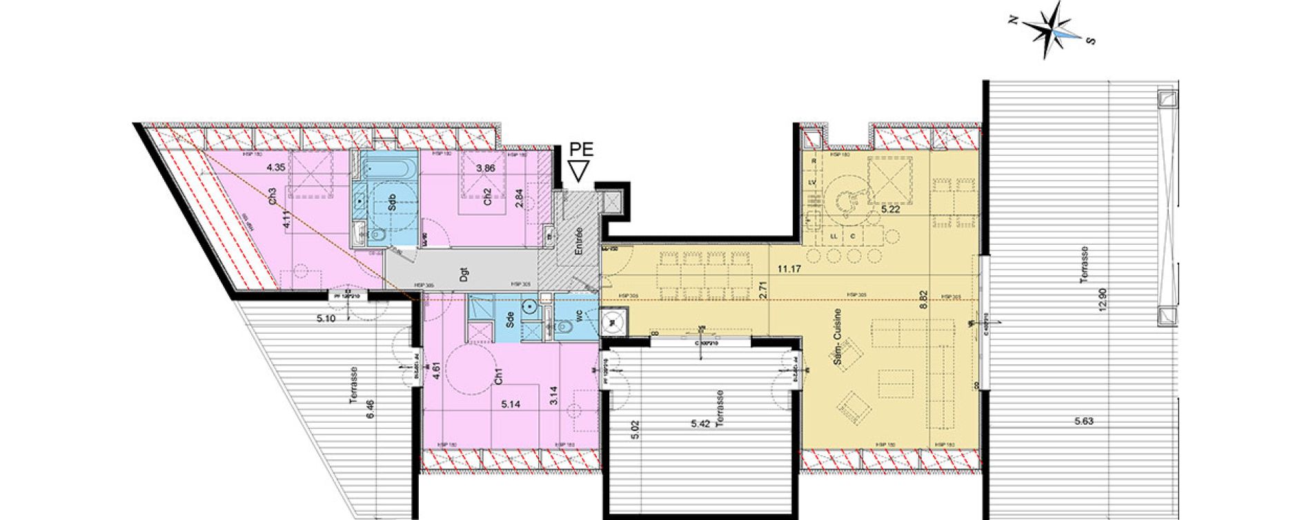 Appartement T4 de 123,44 m2 &agrave; Sainte-Maxime Centre