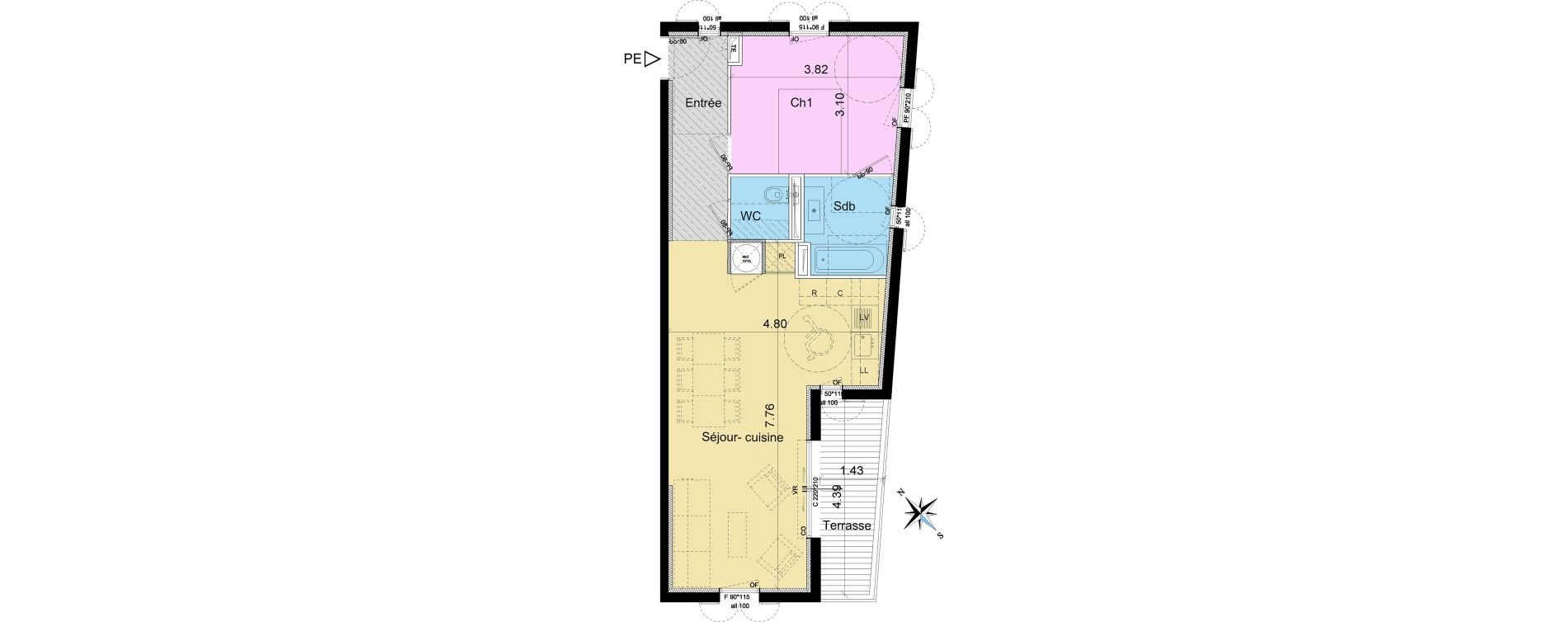 Appartement T2 de 50,37 m2 &agrave; Sainte-Maxime Centre