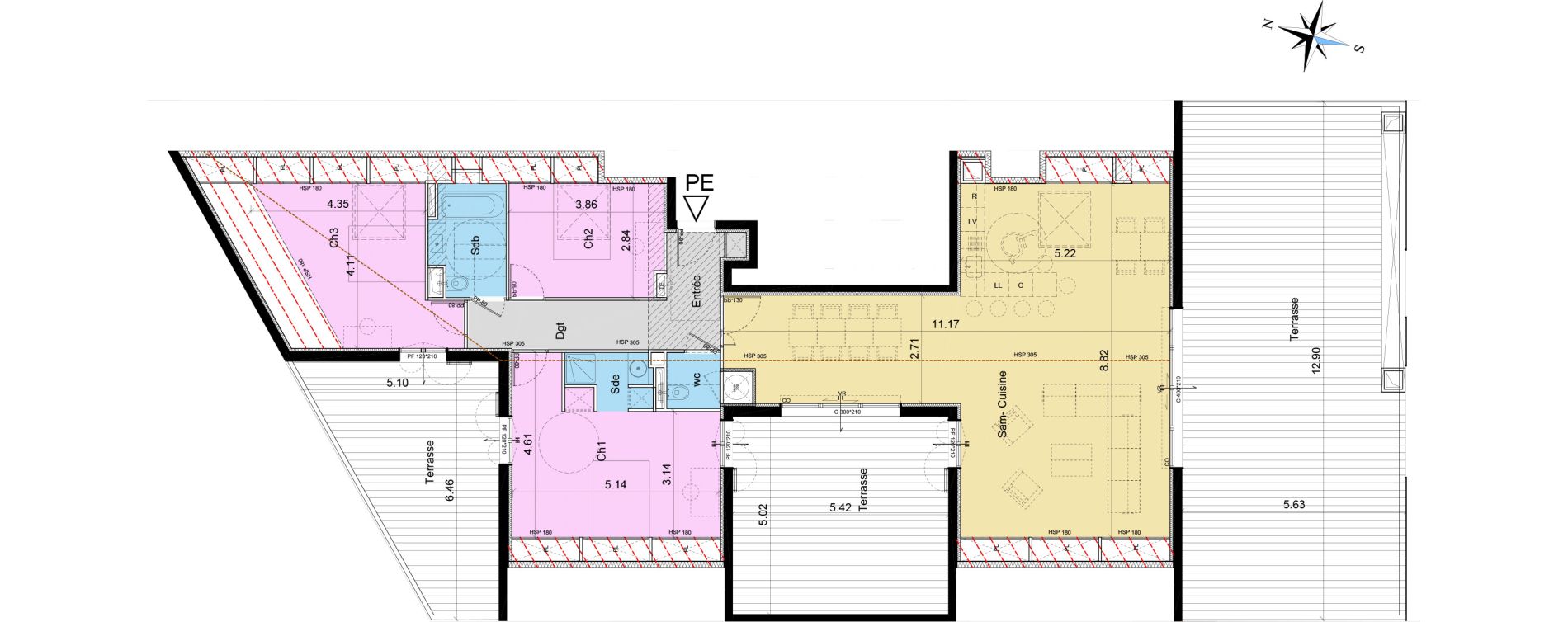 Appartement T4 de 124,79 m2 &agrave; Sainte-Maxime Centre