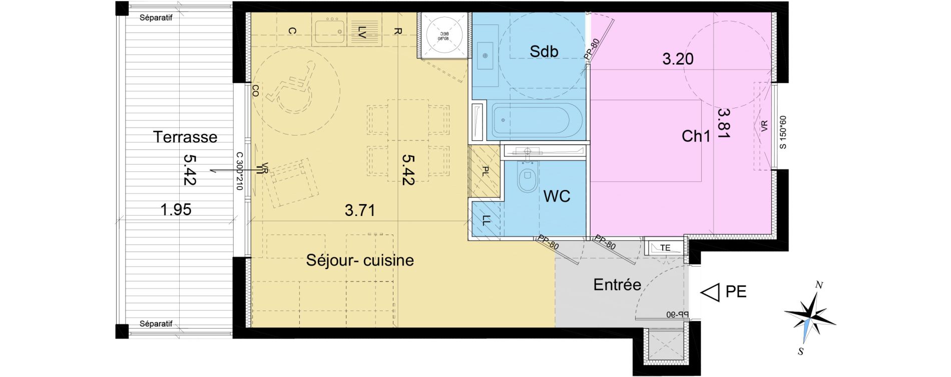 Appartement T2 de 43,86 m2 &agrave; Sainte-Maxime Centre
