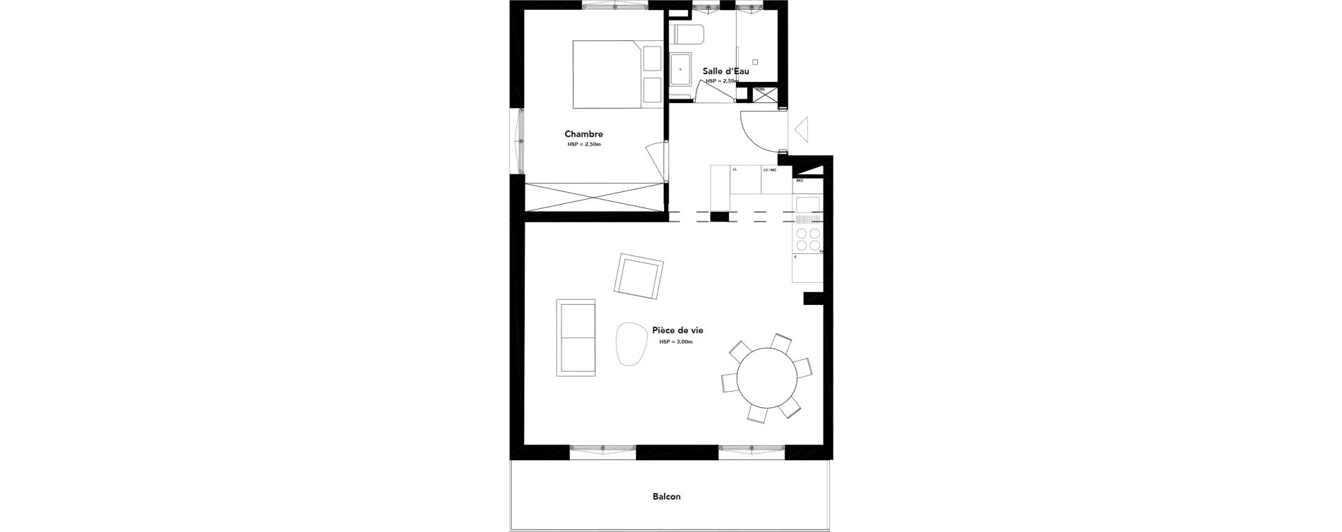 Appartement T2 de 52,04 m2 &agrave; Sainte-Maxime Les saqu&egrave;des - le bouillonnet