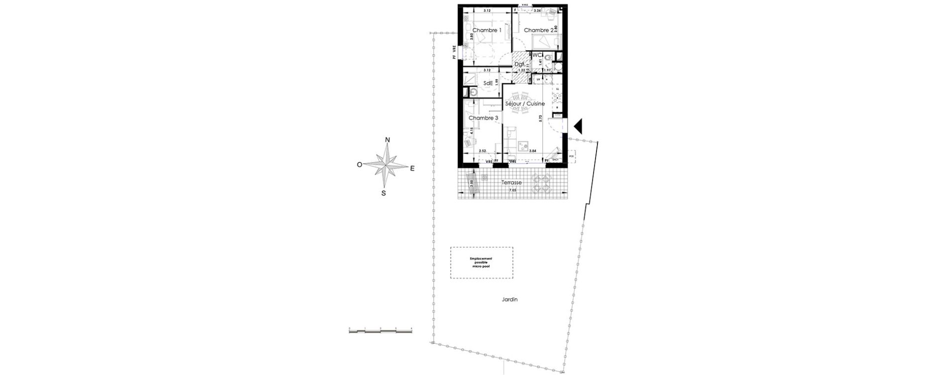 Appartement T4 de 62,14 m2 &agrave; Sanary-Sur-Mer Centre