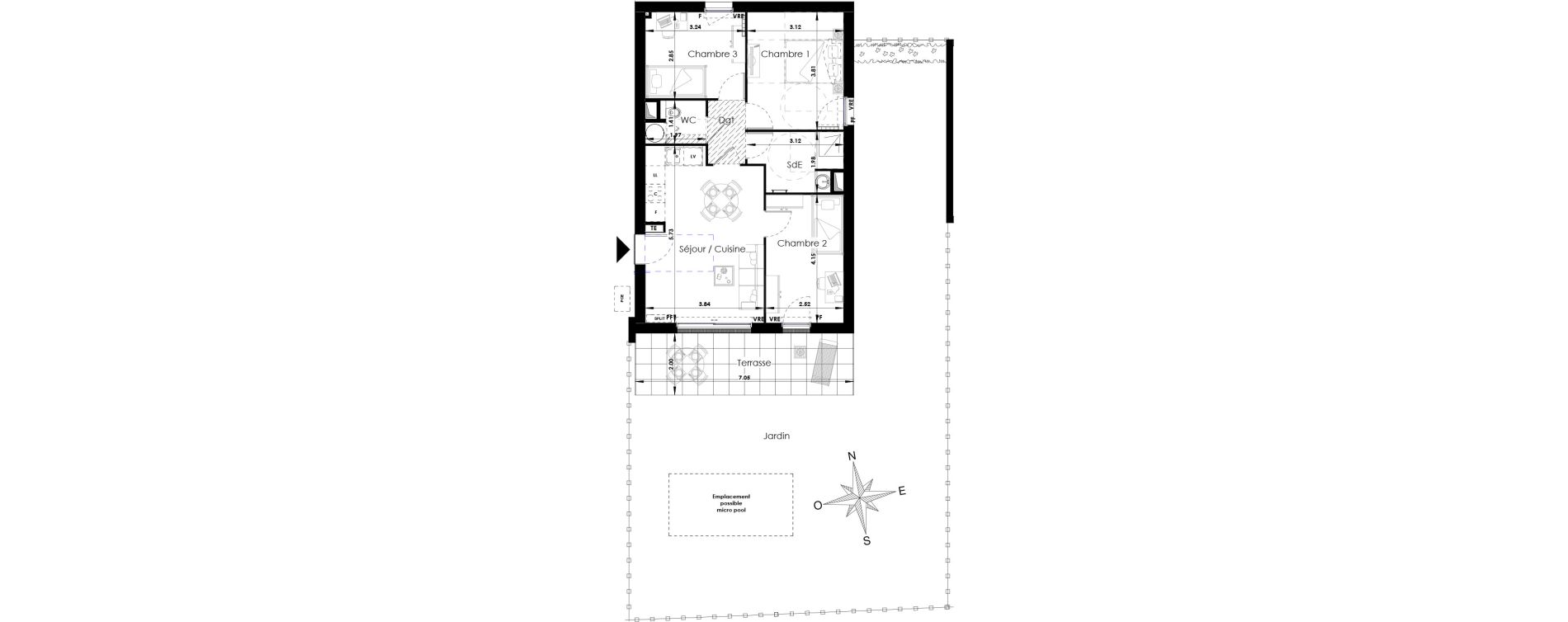 Appartement T4 de 62,14 m2 &agrave; Sanary-Sur-Mer Centre