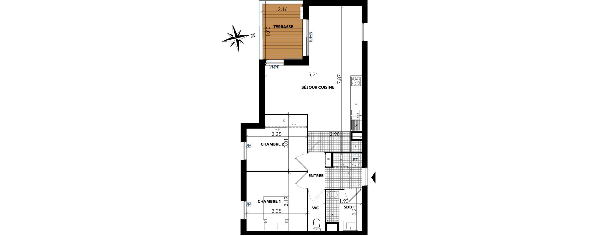 Appartement T3 de 59,21 m2 &agrave; Sanary-Sur-Mer Centre