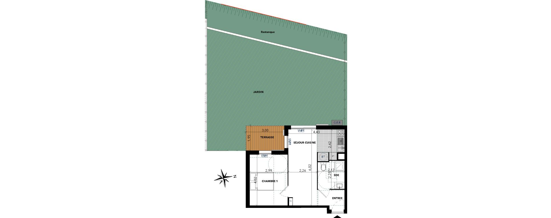 Appartement T2 de 38,07 m2 &agrave; Sanary-Sur-Mer Centre
