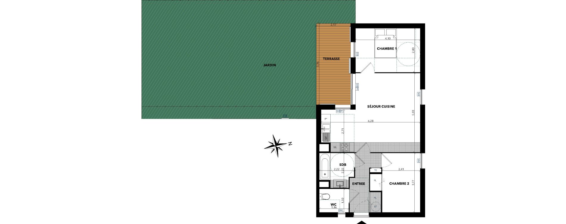 Appartement T3 de 60,50 m2 &agrave; Sanary-Sur-Mer Centre