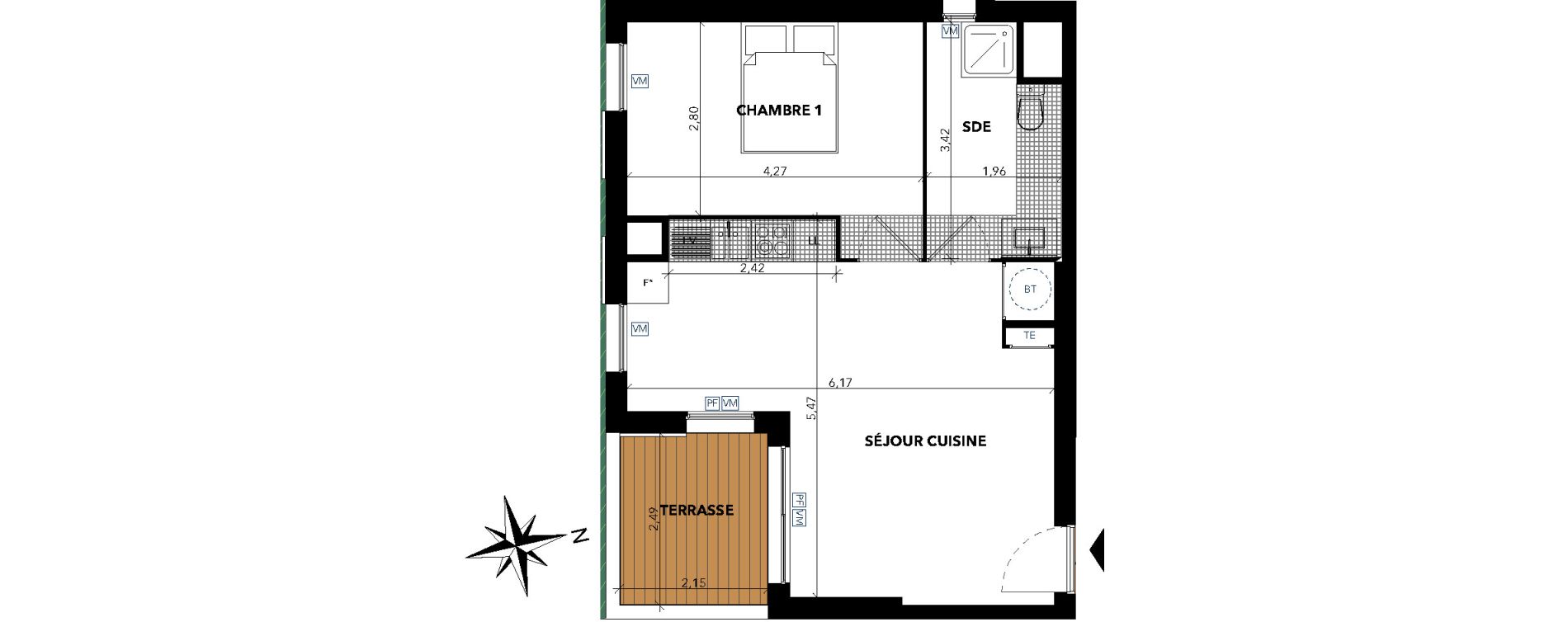 Appartement T2 de 43,85 m2 &agrave; Sanary-Sur-Mer Centre