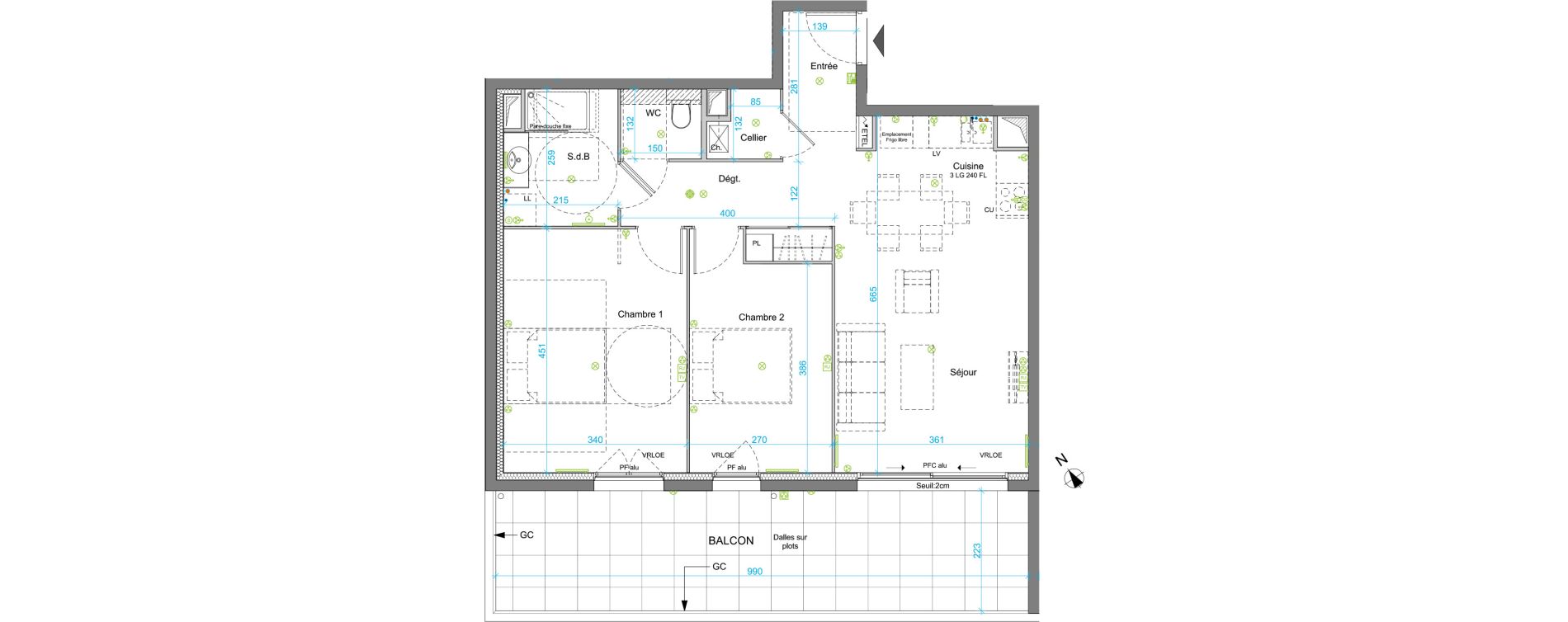 Appartement T3 de 67,90 m2 &agrave; Sanary-Sur-Mer Centre