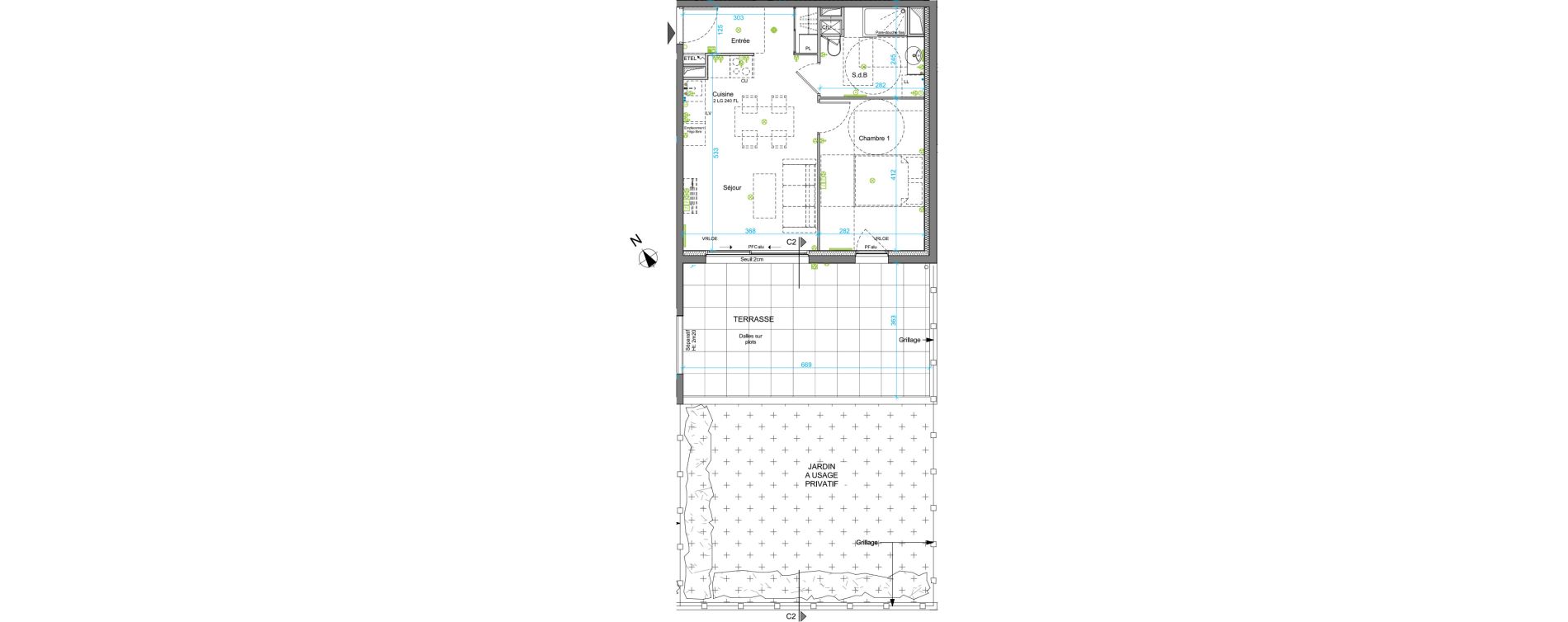 Appartement T2 de 41,41 m2 &agrave; Sanary-Sur-Mer Centre