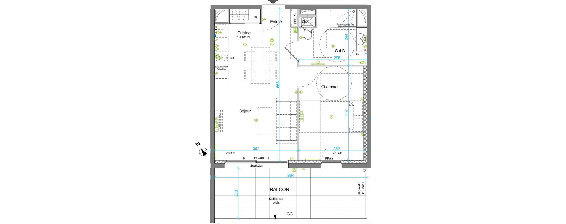 Appartement T2 de 41,18 m2 &agrave; Sanary-Sur-Mer Centre