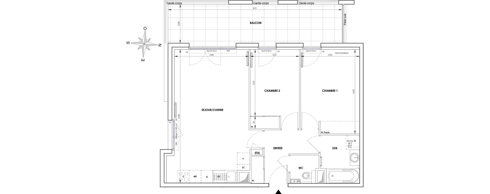 Appartement T3 de 63,01 m2 &agrave; Six-Fours-Les-Plages Verger