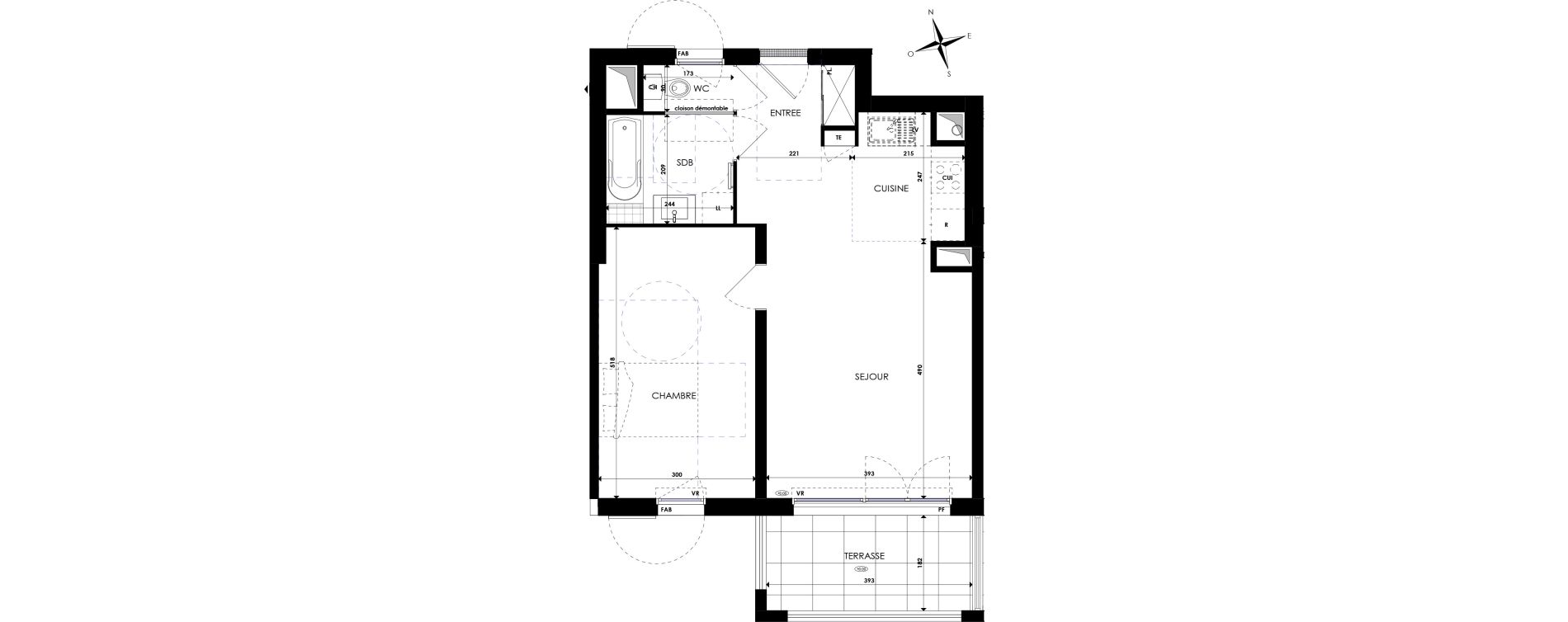 Appartement T2 de 52,80 m2 &agrave; Six-Fours-Les-Plages Les playes