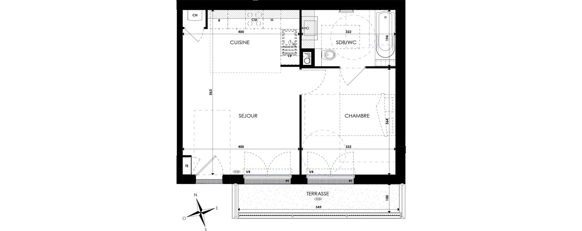 Appartement T2 de 40,00 m2 &agrave; Six-Fours-Les-Plages Les playes