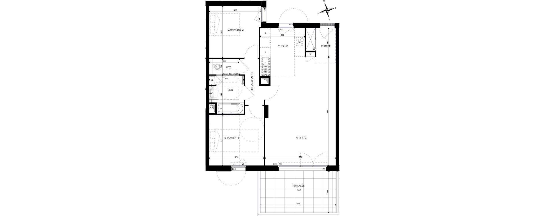 Appartement T3 de 71,50 m2 &agrave; Six-Fours-Les-Plages Les playes