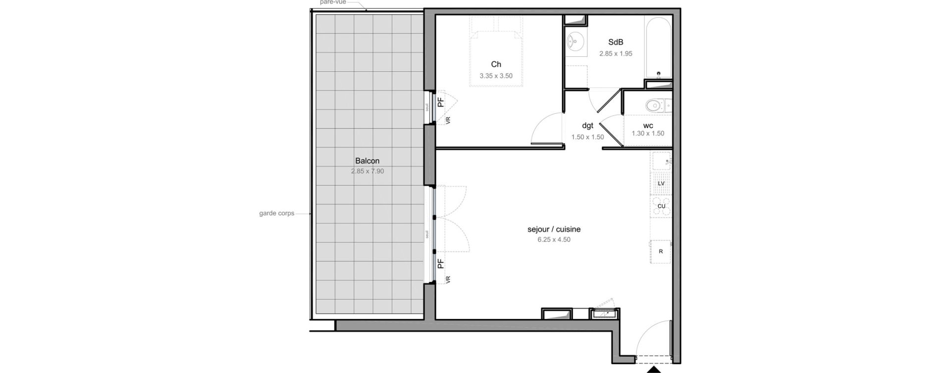 Appartement T2 de 50,00 m2 &agrave; Six-Fours-Les-Plages Bouillibaye