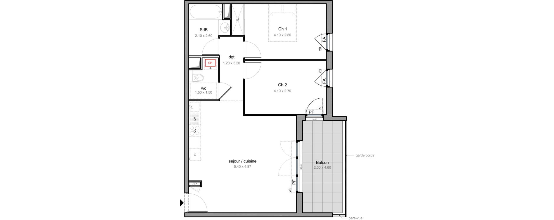 Appartement T3 de 62,80 m2 &agrave; Six-Fours-Les-Plages Bouillibaye